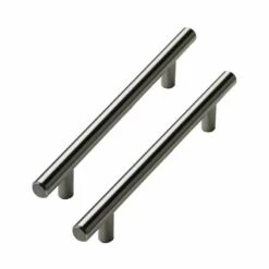 Kitchen Kit 186 T Bar Kitchen Cabinet Handles - Pack Of 2 - Stainless Steel - KKHTBH1