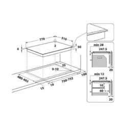 Hotpoint TB 3977B BF 77cm Induction Hob - Black - LHO3115 -Home Kitchen l h lho3115 3