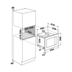 Hotpoint MF25G IX H Built-In Microwave & Grill - Stainless Steel -Home Kitchen l h lho7125 3