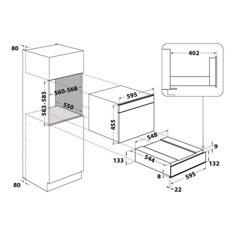 Hotpoint WD 714 IX 14cm Warming Drawer - Stainless Steel 4 Hotpoint WD 714 IX 14cm Warming Drawer - Stainless Steel - Image 2