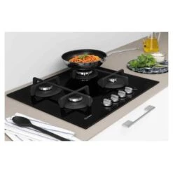 Indesit ING 61T/BK UK 60cm Gas On Glass Hob - Black -Home Kitchen l i lin3708 lifestyle1