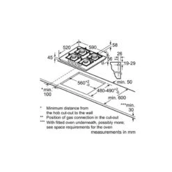 Neff N70 T26CS49S0 60cm Gas Hob - Black Glass 14 Neff N70 T26CS49S0 60cm Gas Hob - Black Glass -Home Kitchen l n lne37007 2