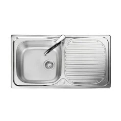 Leisure Linear 1 Bowl Inset Kitchen Sink With Reversible Drainer - Satin Stainless Steel - LR9501XS/