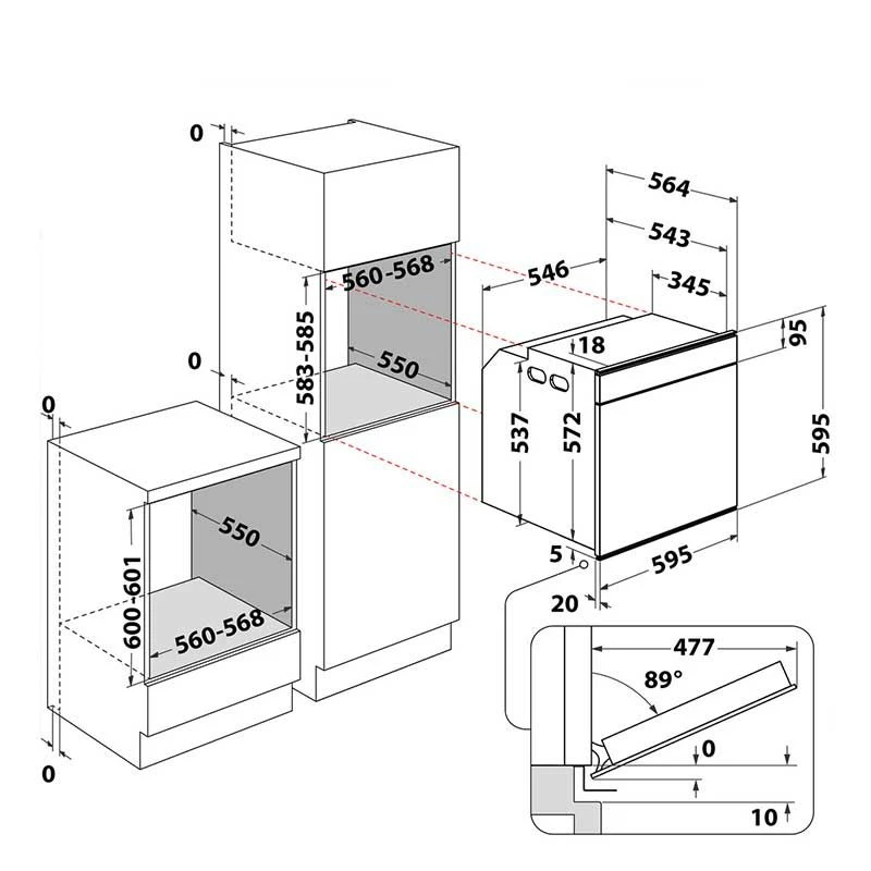 Whirlpool W7 OM4 4S1 P BuiIt In Single Pyrolytic Oven - Black & St/Steel 10 Whirlpool W7 OM4 4S1 P BuiIt In Single Pyrolytic Oven - Black & St/Steel - Image 8