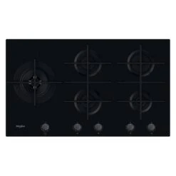 Whirlpool GOWL 958/NB 90cm Gas On Glass Hob - Black