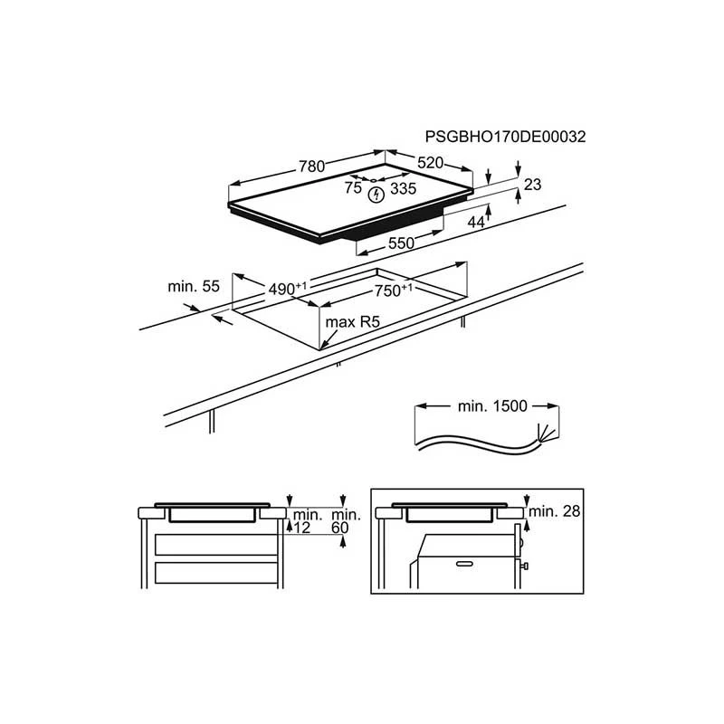 Zanussi ZHRN883K 80cm Electric Hob - Black 4 Zanussi ZHRN883K 80cm Electric Hob - Black - Image 2