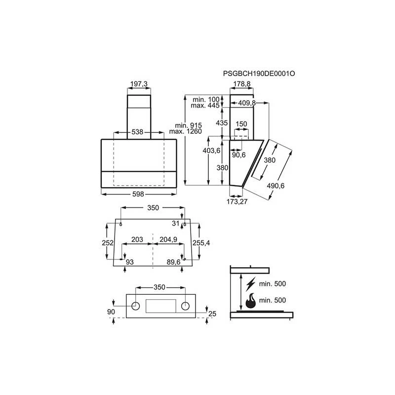 Zanussi ZFV916Y 60cm Angled Chimney Hood - Stainless Steel & Black Gloss 4 Zanussi ZFV916Y 60cm Angled Chimney Hood - Stainless Steel & Black Gloss - Image 2