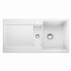 Thomas Denby Melody Pro 1.5 Bowl Reversible Ceramic Kitchen Sink & Drainer - White - MEL1020WH -Home Kitchen m e mel1020wh