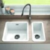 Thomas Denby Metro 0.5 Bowl Ceramic Kitchen Sink - White - MET1030 -Home Kitchen m e met1030