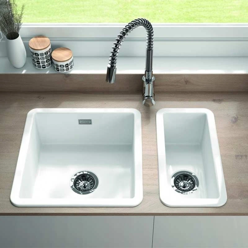 Thomas Denby Metro 0.5 Bowl Ceramic Kitchen Sink - White - MET1030 3 Thomas Denby Metro 0.5 Bowl Ceramic Kitchen Sink - White - MET1030