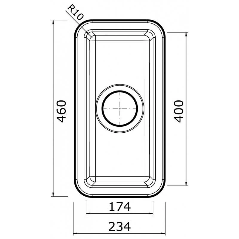 Thomas Denby Metro 0.5 Bowl Ceramic Kitchen Sink - White - MET1030 4 Thomas Denby Metro 0.5 Bowl Ceramic Kitchen Sink - White - MET1030 - Image 2