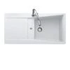 Rangemaster Mica 1 Bowl Igneous Granite Kitchen Sink - Crystal White - MIC1051CW/ -Home Kitchen m i mic1051cw