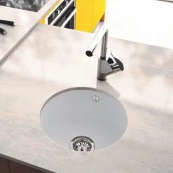 Thomas Denby Metro 1 Bowl Ceramic Round Bowl Kitchen Sink - Sea Mist - MET1060G