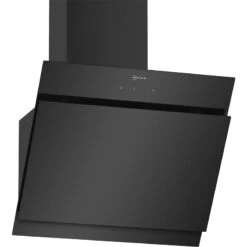 Neff N50 D65IHM1S2B 60cm Angled Chimney Wall Mounted Cooker Hood - Black Glass