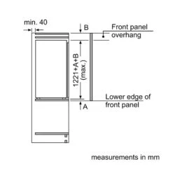 Neff N50 KI2422FE0 Bulit In Fridge With Ice Box - White -Home Kitchen n e neff n50 ki2422fe0 bulit in fridge w ice box dimensions2