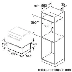 Neff N70 N34HA11N1B 29cm Built In Warming Drawer - Black With Steel Trim -Home Kitchen n e neff n70 n34ha11n1b 29cm warming drawer dimensions3