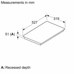 Neff N70 T63TDX1L0 30cm Flex Induction Hob With Home Connect - Black With Steel Trim -Home Kitchen n e neff n70 t63tdx1l0 30cm induction hob dimensions2