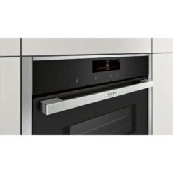 Neff N90 C28MT27H0B Bulit In Compact Pyrolytic Oven & Microwave With Home Connect - Stainless Steel -Home Kitchen n e neff n90 c28mt27h0b pyrolytic oven microwave front