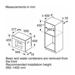 Neff N90 CL4TT11G0 2.4L Built In Coffee Machine With Home Connect - Black With Graphite Grey Trim 9 Neff N90 CL4TT11G0 2.4L Built In Coffee Machine With Home Connect - Black With Graphite Grey Trim -Home Kitchen n e neff n90 cl4tt11g0 2.4l built in coffee machine dimensions