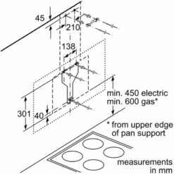 Neff N50 D65IHM1S0B 60cm Angled Glass Chimney Cooker Hood - Black - D65IHM1S0B -Home Kitchen n e neff d65ihm1s0b dims 2
