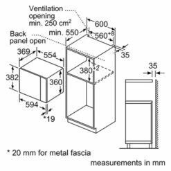 Neff N50 HLAGD53N0B Built-In Microwave And Grill - Black And Stainless Steel - HLAGD53N0B -Home Kitchen n e neff hlagd53n0b dims