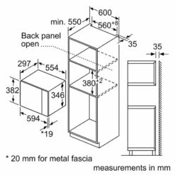 Neff N50 HLAWD23G0B Built-In Microwave - Graphite Grey 15 Neff N50 HLAWD23G0B Built-In Microwave - Graphite Grey -Home Kitchen n e neff hlawd23g0b dims