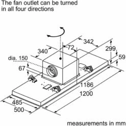 Neff N70 I25CBS8W0B 120cm Ceiling Cooker Hood With Home Connect - White -Home Kitchen n e neff i25cbs8w0b dims