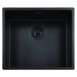 Reginox New York 1 Bowl Integrated Sink - Jet Black - NEW YORK 50X40 JB -Home Kitchen n e newyork50x40jb