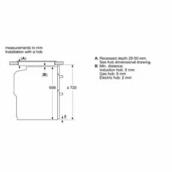 Neff N50 J1ACE4HN0B Built-Under Double Electric Oven - Stainless Steel -Home Kitchen neff n50j1ace4hn0b installation measurements side view