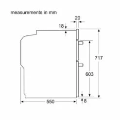 Neff N50 J1ACE4HN0B Built-Under Double Electric Oven - Stainless Steel -Home Kitchen neff n50j1ace4hn0b side dimensions