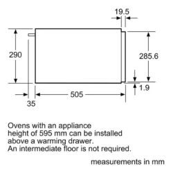 Neff N50 N1AHA02N0B 29cm Built-In Warming Drawer - Stainless Steel -Home Kitchen neff n1aha02n0b dims 1