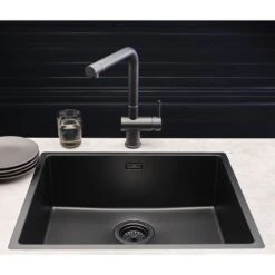 Reginox New York 1 Bowl Integrated Sink - Jet Black - NEW YORK 50X40 JB
