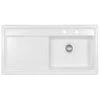 Thomas Denby Opus XL 1 Bowl Ceramic Kitchen Sink & RH Drainer - White Gloss - OPU1010RWH -Home Kitchen o p opu1010rwh