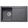 Prima+ 1 Bowl Granite Reversible Compact Inset Sink With Drainer - Gun Metal - CPR346 -Home Kitchen p r prima cpr346