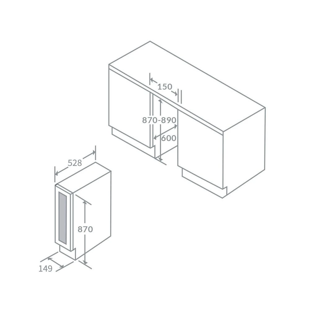 Prima 150mm Wine Cooler - Stainless Steel - PRWC401 5 Prima 150mm Wine Cooler - Stainless Steel - PRWC401 - Image 3