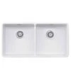 Rangemaster Farmhouse Belfast Ceramic 2 Bowl Sink 895x460mm - White - CFBL900WH/
