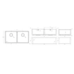 Rangemaster Farmhouse Belfast Ceramic 2 Bowl Sink 895x460mm - White - CFBL900WH/ -Home Kitchen r a rangemaster cfbl900wh dimensions