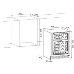 Rangemaster 60CM Dual Zone Wine Cooler - Black - RDZ6046BL/ -Home Kitchen r d rdz6046bl 7