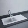 RAK Ceramics Dream 1 Slim 1.5 Bowl Kitchen Sink - Matt White - OC200NTSL500A -Home Kitchen rak oc200ntsl500a 1