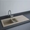 RAK Ceramics Dream 1 Slim 1.5 Bowl Kitchen Sink - Matt Cappuccino - OC200NTSL514A -Home Kitchen rak oc200ntsl514a 1