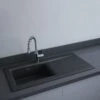 RAK Ceramics Dream 2 Slim Single Bowl Kitchen Sink - Matt Black - OC201NTSL504A -Home Kitchen rak oc201ntsl504a 1