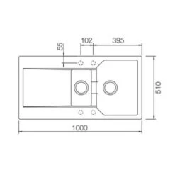 Rangemaster Mayon 1.5 Bowl Igneous Granite Kitchen Sink - Ash Black - MAY1052AS/ -Home Kitchen rangemaster may1052as dimensions