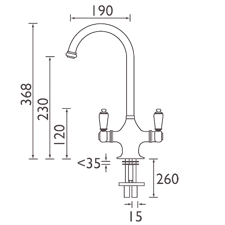 Bristan Reniassance Easyfit Kitchen Mixer Tap - Chrome - RS SNK EF C 4 Bristan Reniassance Easyfit Kitchen Mixer Tap - Chrome - RS SNK EF C - Image 2