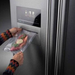 Rangemaster SXS Deluxe Fridge Freezer With Chrome Trim - Black - RSXSDL21BL/C -Home Kitchen rsxsdl21blc lifestyle3