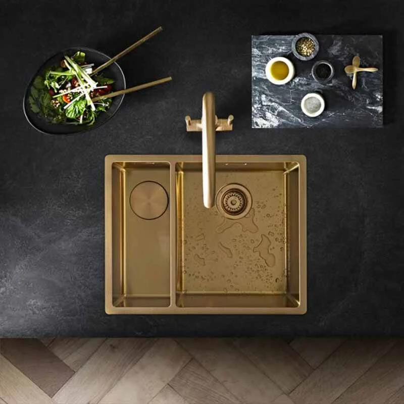 Rangemaster Spectra 1 Bowl Stainless Steel Kitchen Sink - Gold - SPE50GL/ 3 Rangemaster Spectra 1 Bowl Stainless Steel Kitchen Sink - Gold - SPE50GL/