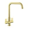 Rangemaster Aquaquad Dual Lever Monobloc Kitchen Tap - Brushed Brass - TAQ2BB/ -Home Kitchen t a taq2bb