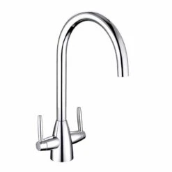 Trisen Roune Two Handle Kitchen Mixer Tap - Chrome - TK015