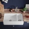 Thomas Denby Suffolk 1.5 Bowl Ceramic Belfast Kitchen Sink - Reversible - White - TSU800 1 Thomas Denby Suffolk 1.5 Bowl Ceramic Belfast Kitchen Sink - Reversible - White - TSU800 -Home Kitchen t s tsu800
