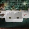 Thomas Denby Tudor Ceramic Double Bowl Belfast Kitchen Sink - White - TTU800 2 Thomas Denby Tudor Ceramic Double Bowl Belfast Kitchen Sink - White - TTU800 -Home Kitchen t t ttu800