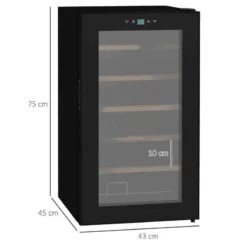 HOMCOM 24 Bottles Wine Cooler With Touch Screen Control - Black - 800-150V70 -Home Kitchen trv46418a831ce8b5.jpg